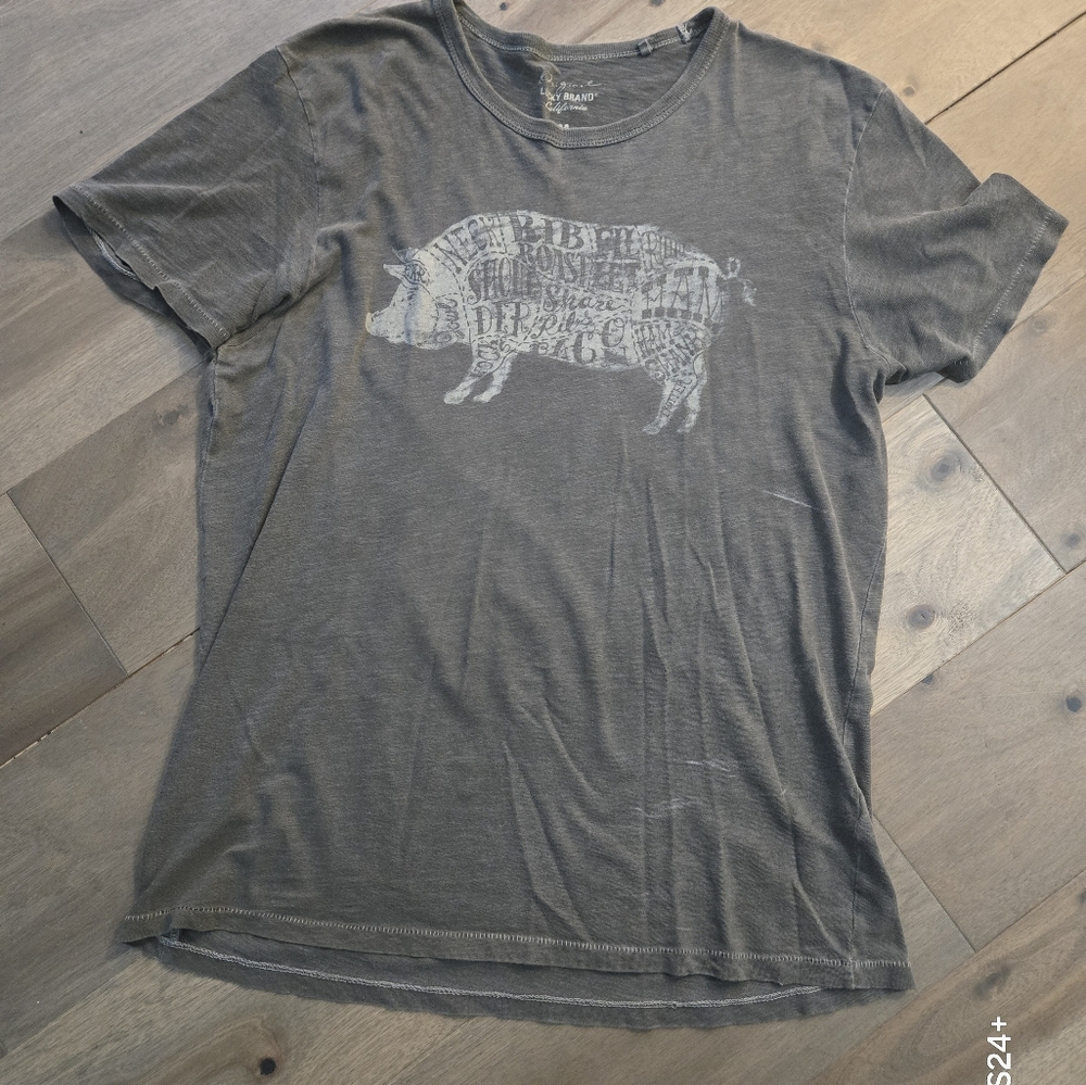 Lucky Brand Original Chop Shop Gray Tee Shirt